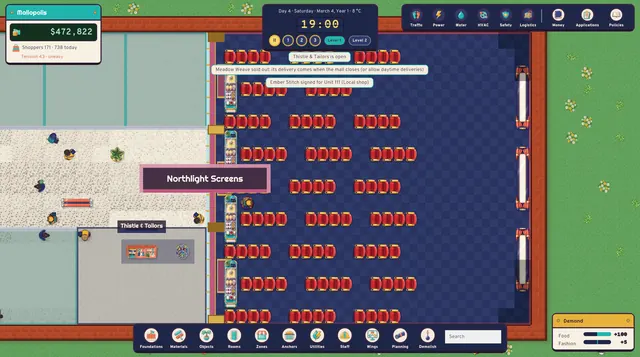 Northlight Screens, a cinema anchor, with its rows of red seats
