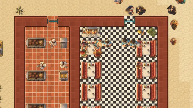 The diner full of customers during the lunch rush